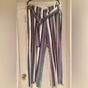 Fashion Nova World Stop Multi Striped Flare Leg Pants (BRAND NEW)